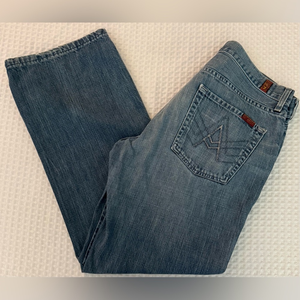 7 For All Mankind 'A' Pocket Relaxed Wide Leg Jeans Women's SZ 33